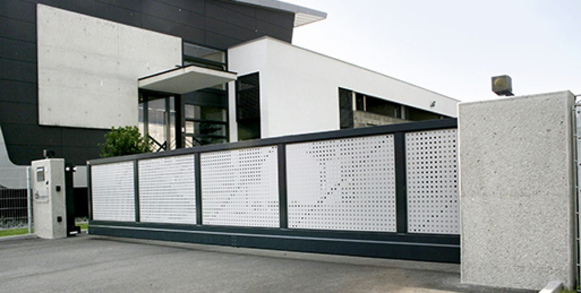 Gate system with perforated sheet filling